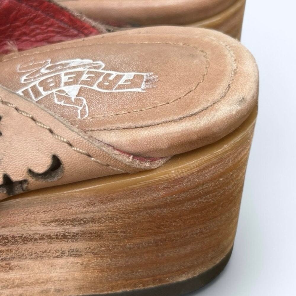 Freebird By Steven Block Heel Slide Leather Sanda… - image 5